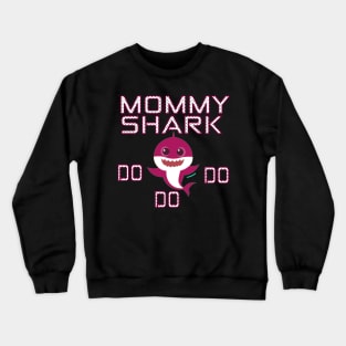 Womens Pink style Mommy Shark Crewneck Sweatshirt